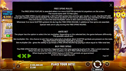 Spielregeln 3 Gates of Olympus 1000